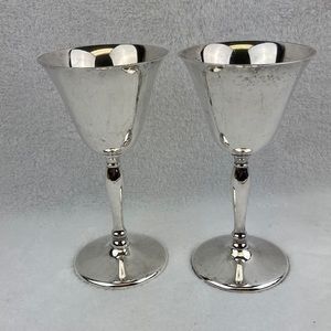EPC Silver Plated Goblet Pair 6”
